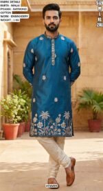 Festive Wear Embroidered Kurta Set For Men