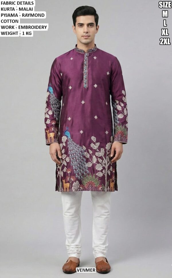 Festive Wear Embroidered Kurta Set For Men