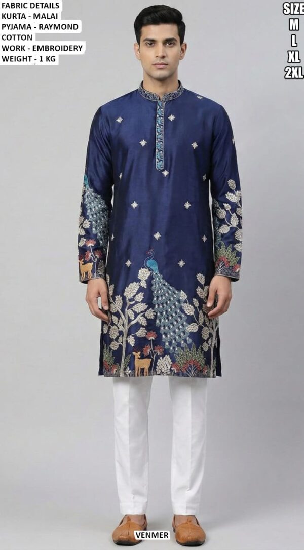 Festive Wear Embroidered Kurta Set For Men