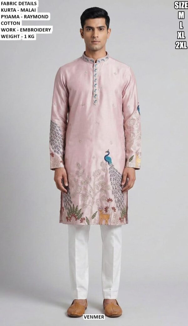Festive Wear Embroidered Kurta Set For Men
