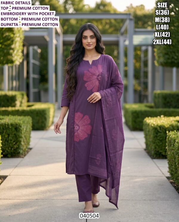 Cotton Women Wear Collection With Printed And Embroidery Work