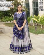 Kanchipuram Silk Lehenga Set With Zari Weaving Work For Women