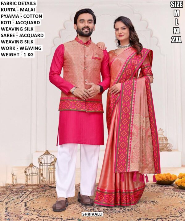 Designer Couple Traditional Outfit For Festive And Wedding Wear