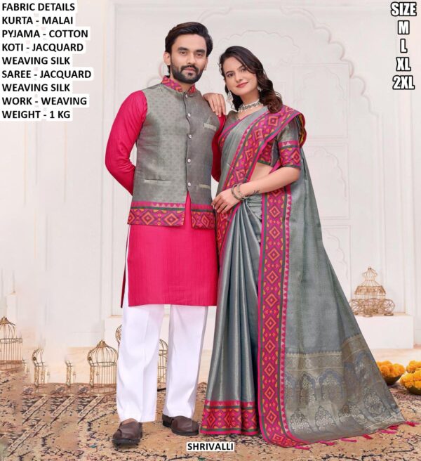 Designer Couple Traditional Outfit For Festive And Wedding Wear