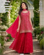 Elegant Heavy Blooming Georgette Sharara Set For Festive Wear