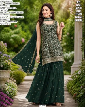 Elegant Heavy Blooming Georgette Sharara Set For Festive Wear