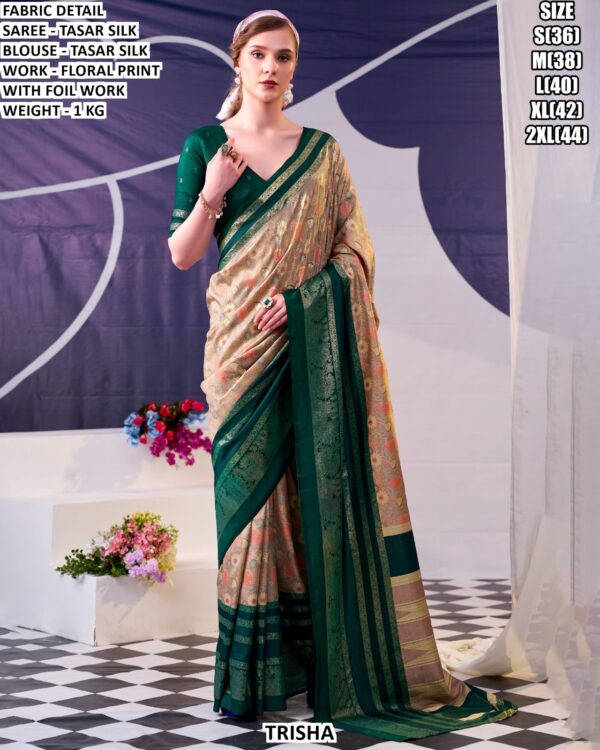 Stylish Occasion Wear Tasar Silk Saree For Women