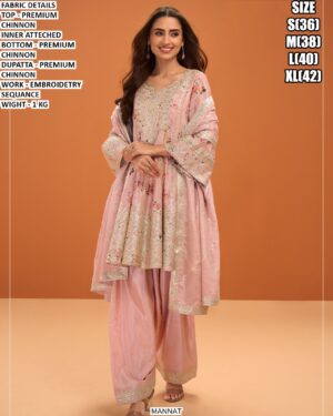 Premium Chinon Embroidery Salwar Suit With Dupatta