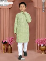 Kid’s Cotton Kurta Pyjama Set With Chikankari Work