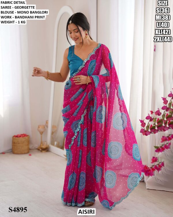 Stylish Bandhani Print Saree For Women