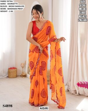 Stylish Bandhani Print Saree For Women