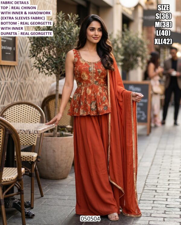 Elegant Designer Saree & Georgette Palazzo Set