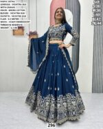 Women’s Lehenga Choli With Vichitra Silk Blouse And Dupatta