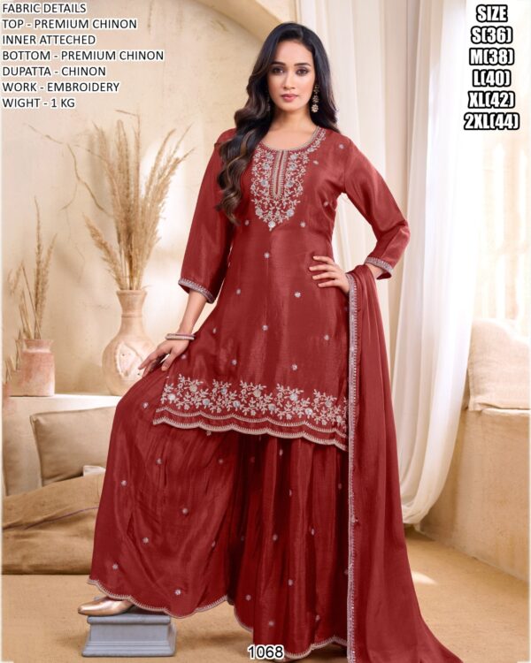 Graceful Women Ethnic Set With Embroidery Work