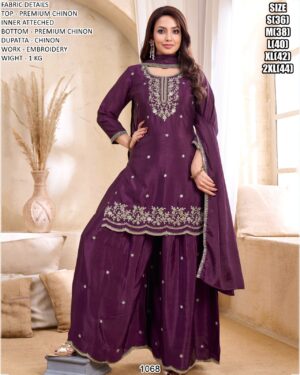 Graceful Women Ethnic Set With Embroidery Work