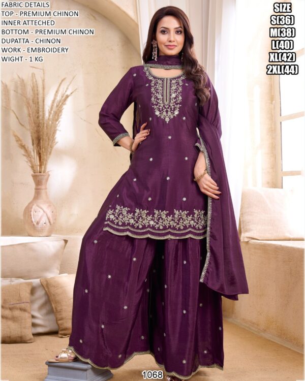 Graceful Women Ethnic Set With Embroidery Work