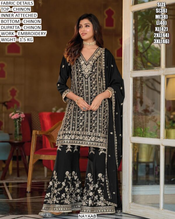 Festive Wear Chinon Suit Set For Women