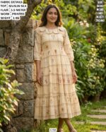 Trendy Muslin Silk One Piece Flared Dress