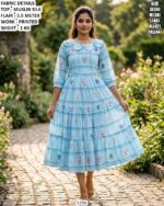 Trendy Muslin Silk One Piece Flared Dress