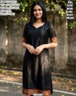 Fendi Satin Kurti With Elegant Jequard Boarder