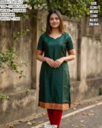 Fendi Satin Kurti With Elegant Jequard Boarder