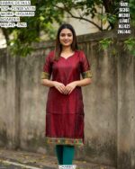 Fendi Satin Kurti With Elegant Jequard Boarder