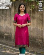 Fendi Satin Kurti With Elegant Jequard Boarder