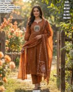 Premium Rayon Printed Suit Set With Chanderi Silk Dupatta