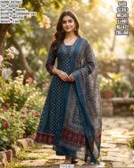 Premium Rayon Printed Suit Set With Chanderi Silk Dupatta