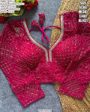 Fancy Embroidered Georgette Silk Readymade Blouse