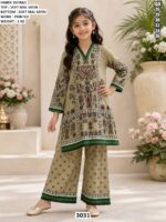 Girls Soft Mal Satin Printed Co Ord Set