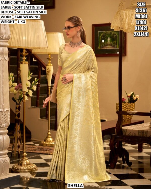 Traditional Zari Weaving Soft Satin Silk Saree