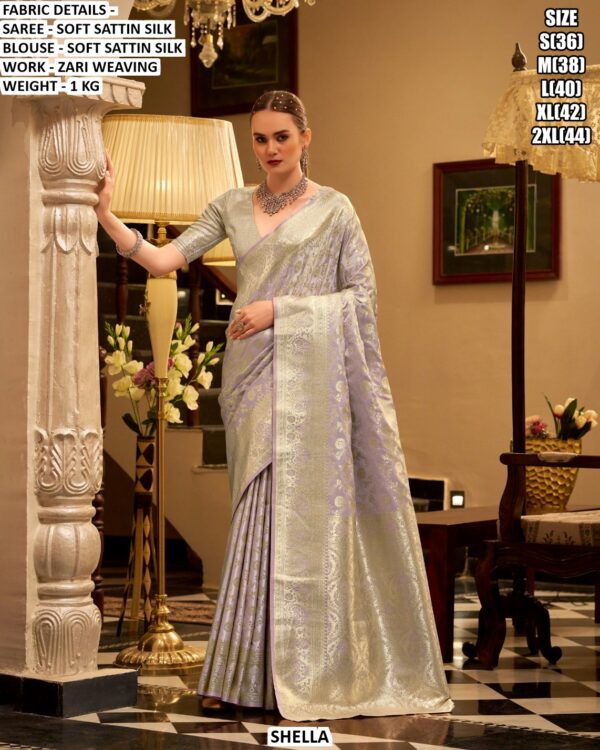 Traditional Zari Weaving Soft Satin Silk Saree