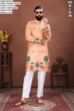 Designer Men Kurta Set With Embroidery Digital Print