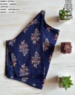 Beautyful Ajrakh Cotton Blouse With Elegant Handblock Work