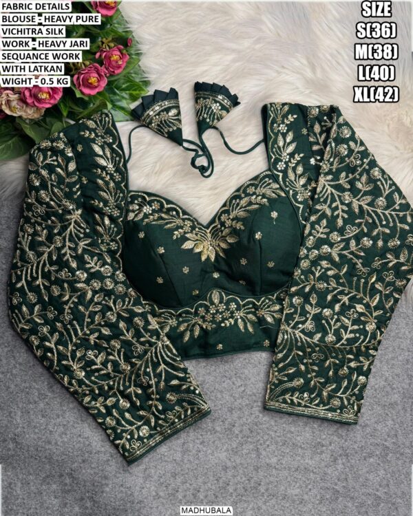 Heavy Embroidered Blouse With Jari Sequence Detailing