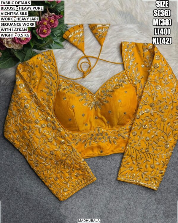 Heavy Embroidered Blouse With Jari Sequence Detailing