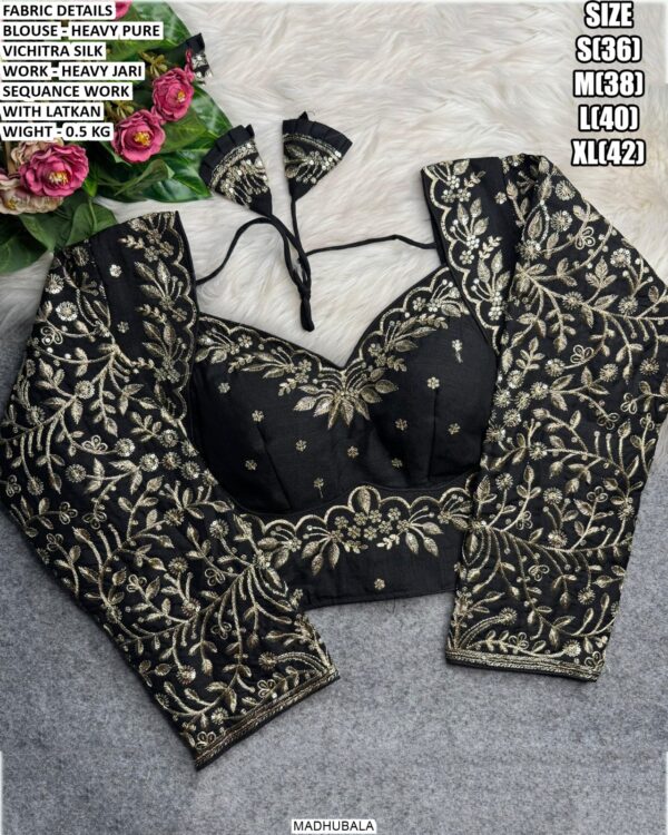 Heavy Embroidered Blouse With Jari Sequence Detailing