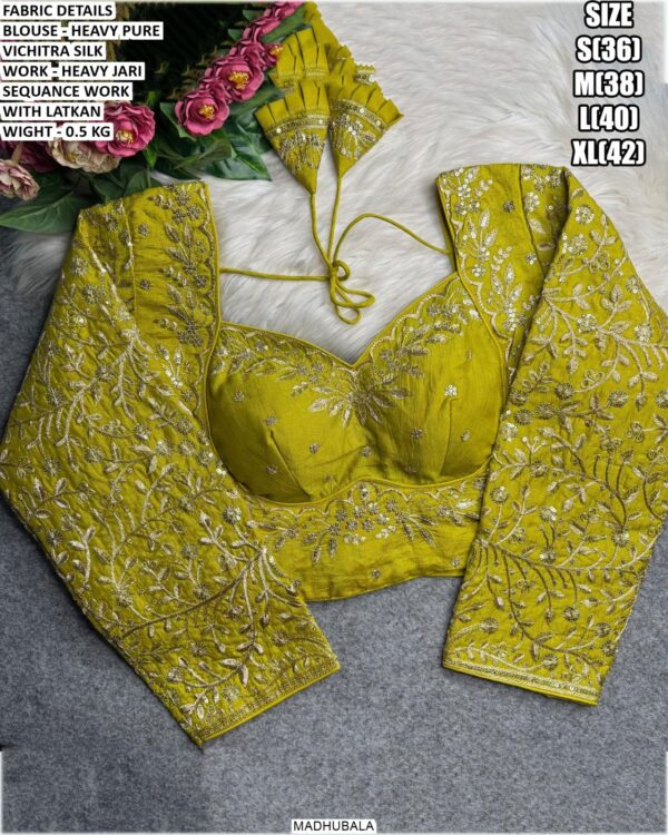 Heavy Embroidered Blouse With Jari Sequence Detailing