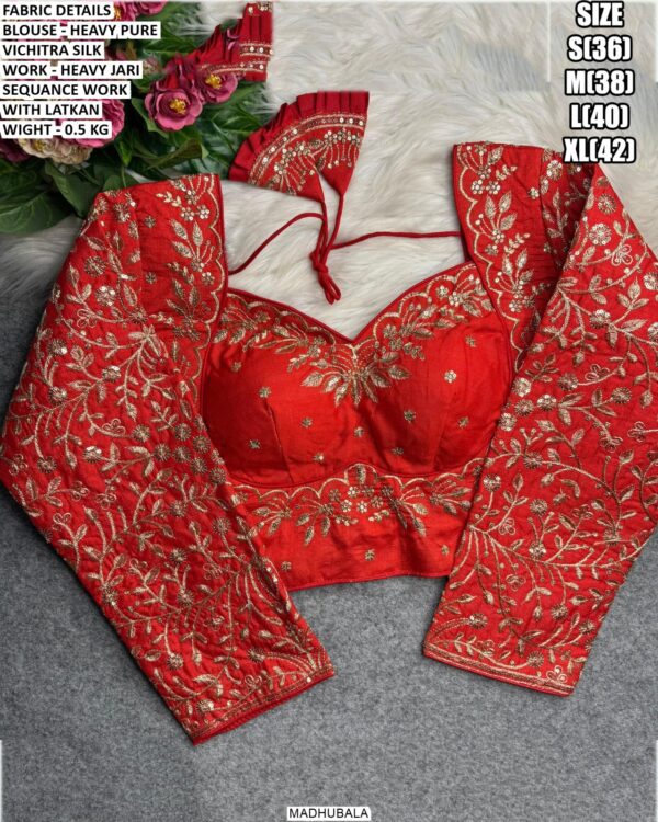 Heavy Embroidered Blouse With Jari Sequence Detailing