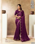 Premium Satin Silk Saree With Bead Embroidery Work