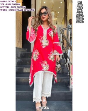 Stylish Women Kurta Set In Pure Cotton Fabric