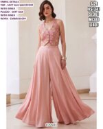 Premium Soft Silk Embroidery Waistcoat Plazzo Set