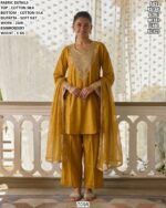 Cotton Silk Zari Embroidery Suit With Soft Net Dupatta