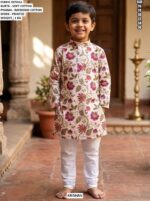 Kids Ethnic Printed Kurta With Raymond Cotton Pajama