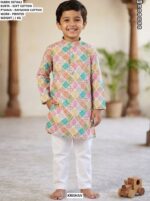 Kids Ethnic Printed Kurta With Raymond Cotton Pajama