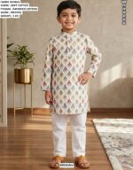 Kids Ethnic Printed Kurta With Raymond Cotton Pajama