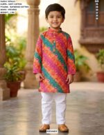 Kids Ethnic Printed Kurta With Raymond Cotton Pajama