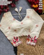 Traditional Embroidered Saree Blouse For Festive Wear