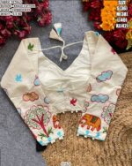 Traditional Embroidered Saree Blouse For Festive Wear